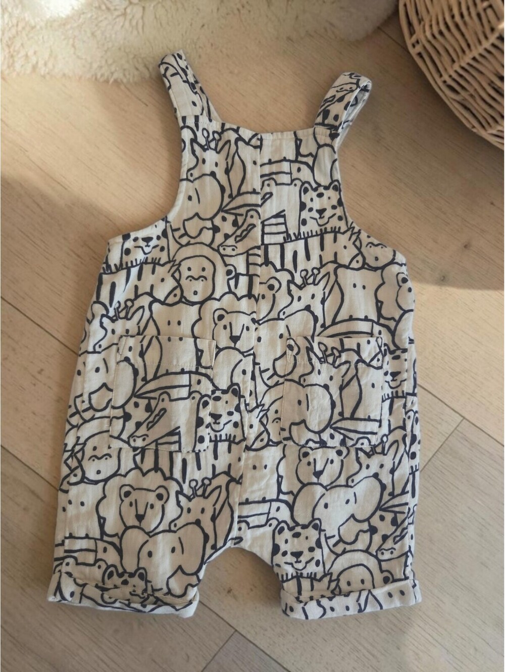 Hanna Andersson Jungle Animals Organic Cotton Overalls 18M